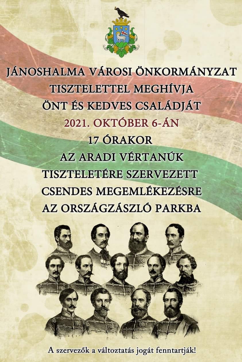 Meghívó - Aradi Vértanúk megemlékezés