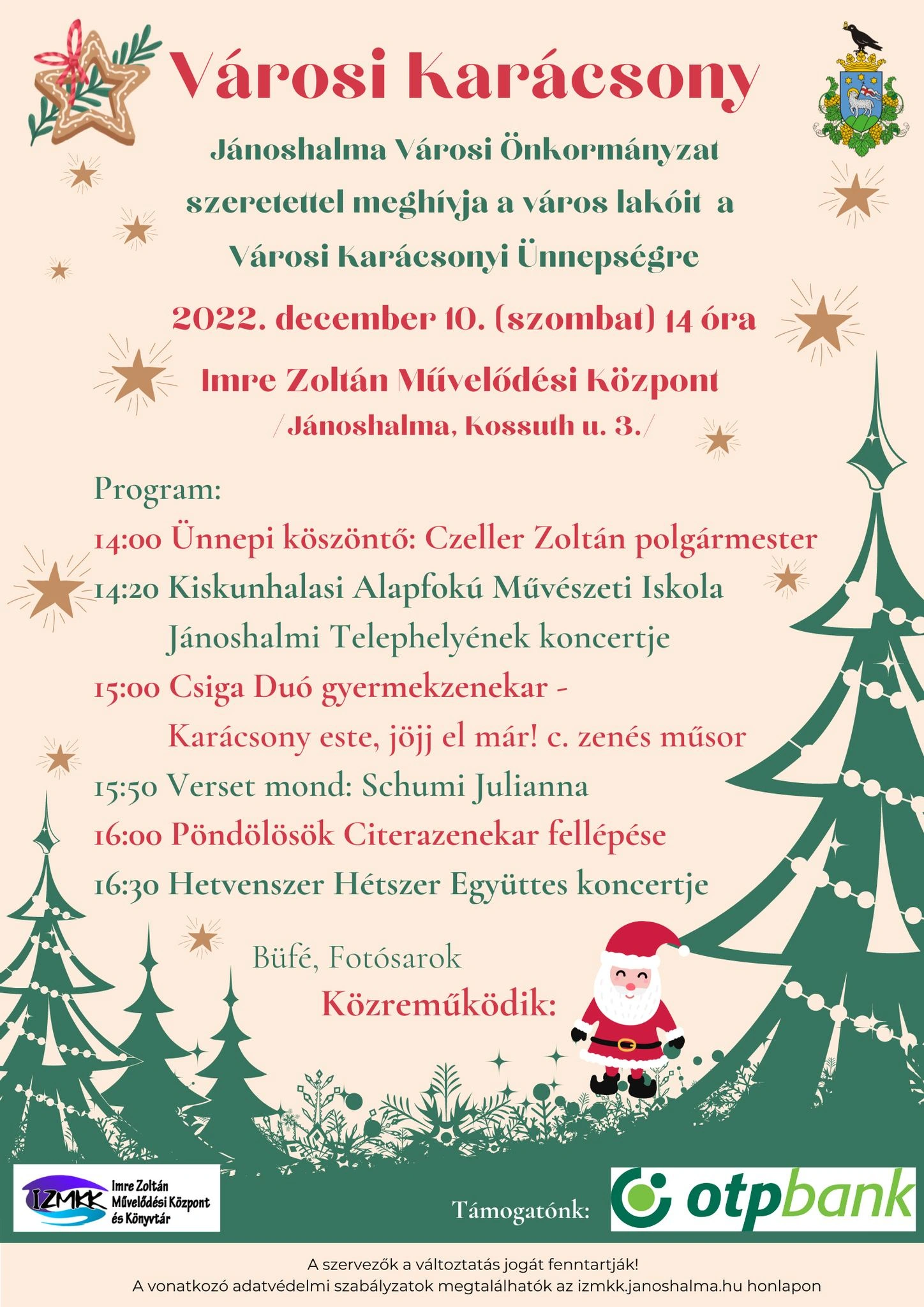 Városi karácsony - december 10 szombat
