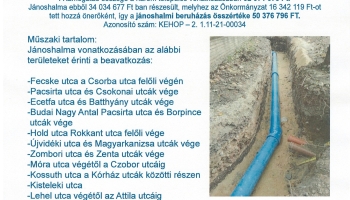 Az Önkormányzat pályázatot nyújtott be az ivóvíz hálózat korszerűsítésére