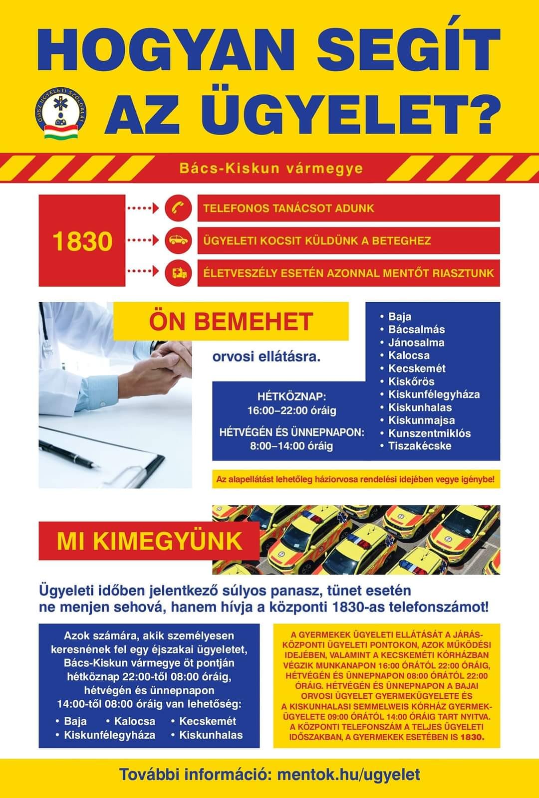 Változások a háziorvosi ügyeleti ellátásban 2023. november 1-től