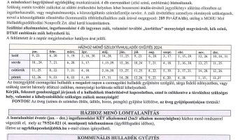 2024. évi szállítási rend - kommunális-, zöld-, és szelektívhulladék - JAVÍTOTT